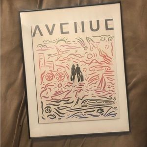 Upcycled 11x14 AVENUE Wall Art